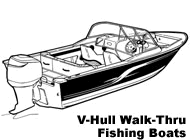 V-Hull Walk Thru Fishing Boat